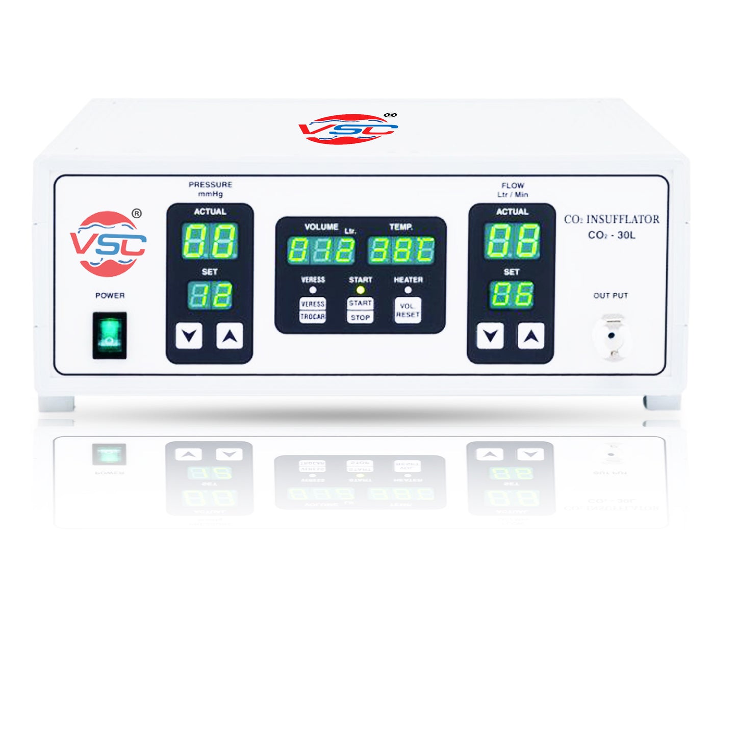 Vishal Surgical Co laparoscopic CO2 insufflator machine with 30L capacity for minimally invasive surgeries.