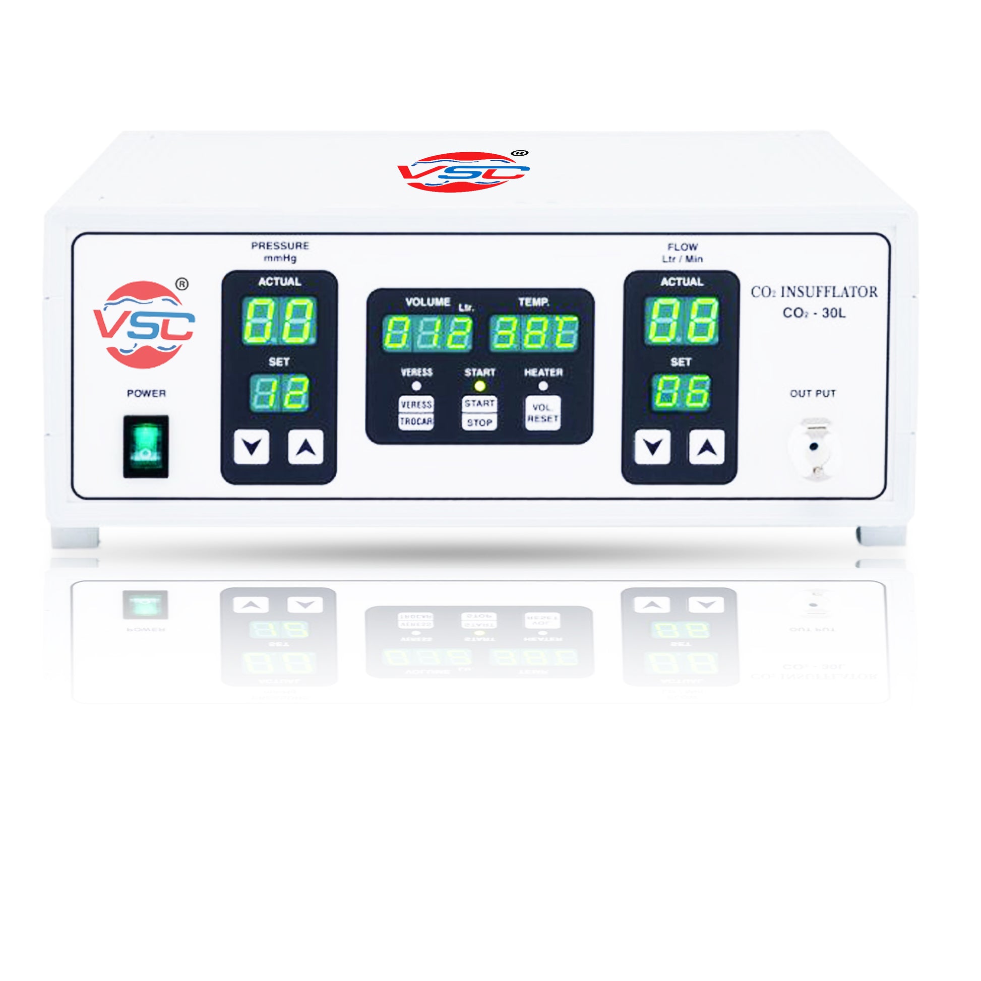 Vishal Surgical Co laparoscopic CO2 insufflator machine with 30L capacity for minimally invasive surgeries.