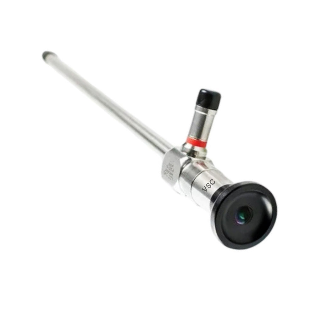 Vishal Surgical Co 10mm laparoscope with 0-degree view, rigid endoscope for minimally invasive surgery, showing the scope's tip and structure.