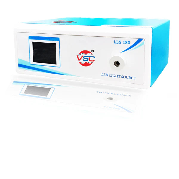 Vishal Surgical Co 180W laparoscopic endoscopy cold LED light source with fiber optic cable for minimally invasive surgery.
