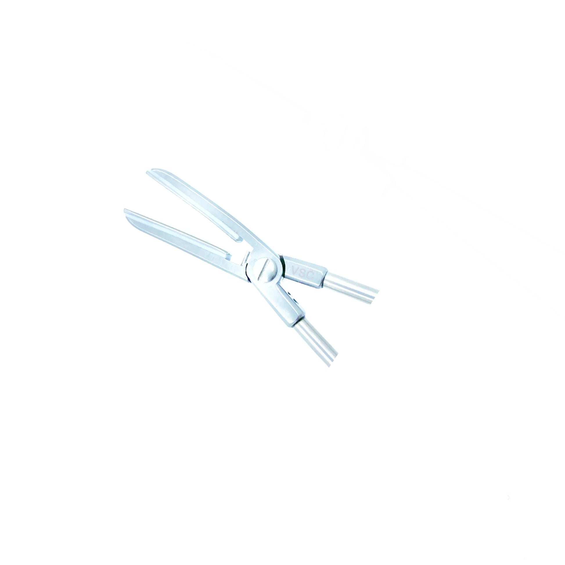 Laparoscopic bipolar vessel sealer forceps surgical instrument on white background