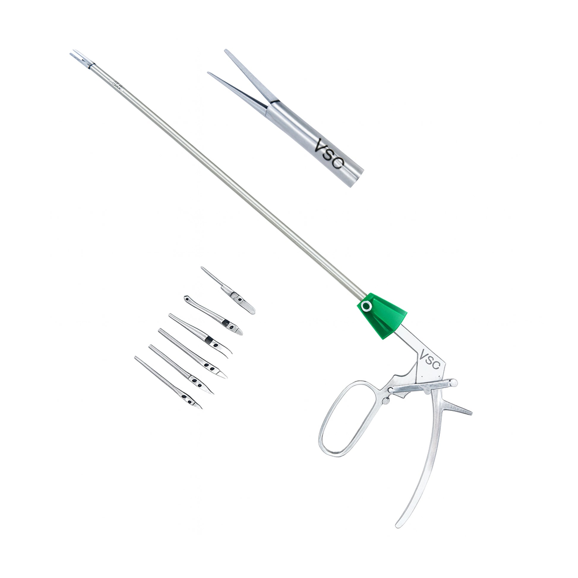 Laparoscopic Bulldog Vascular Clamp Clip Applicator by Vishal Surgical Co with a stainless steel clamp and ergonomic handle.
