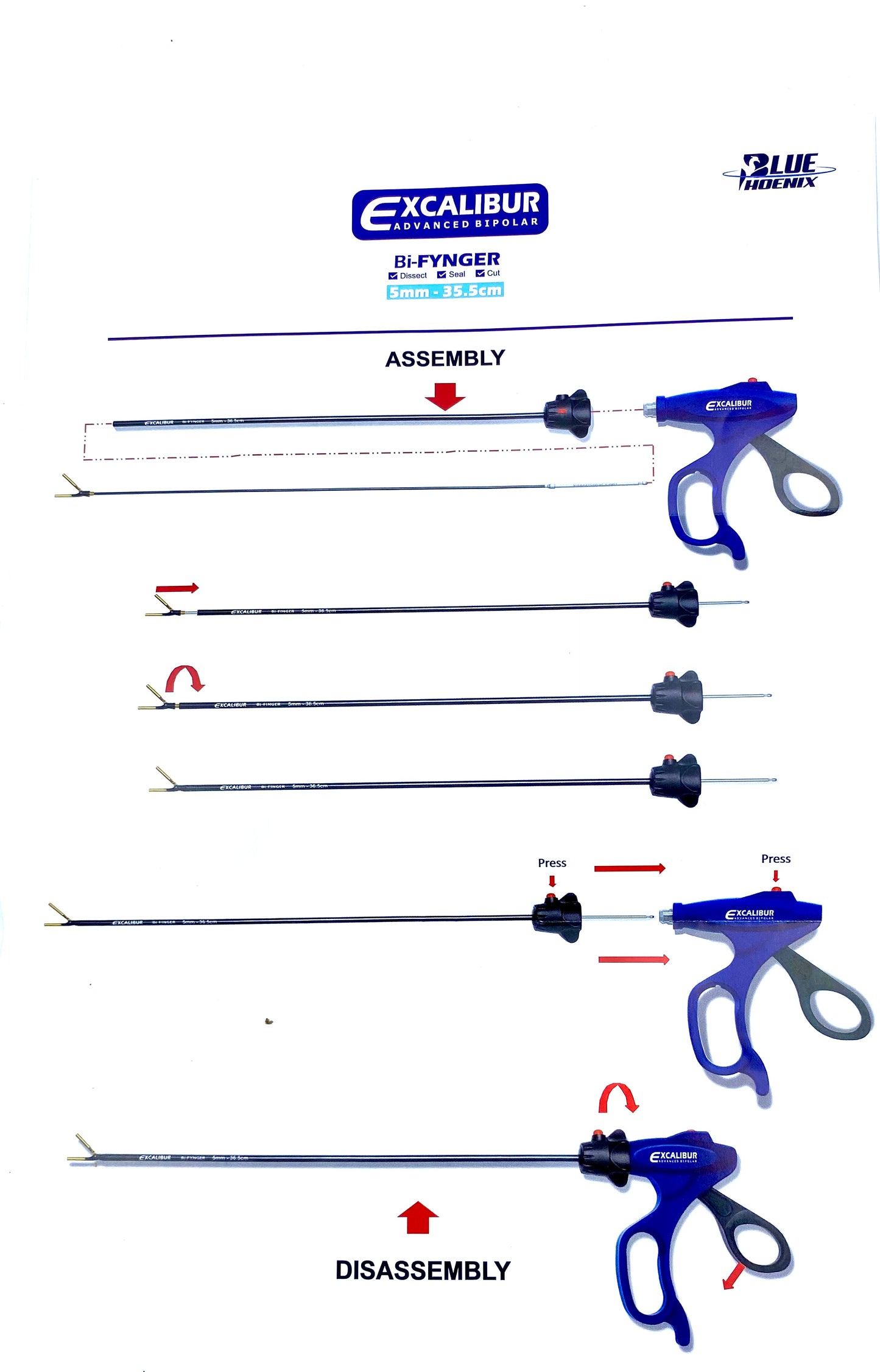 Laparoscopic Excalibur Bipolar Shearer vessel sealer cutter sealing forceps, surgical instrument for precise vessel sealing and cutting.