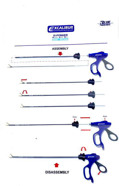 Laparoscopic Excalibur Bipolar Shearer vessel sealer cutter sealing forceps, surgical instrument for precise vessel sealing and cutting.