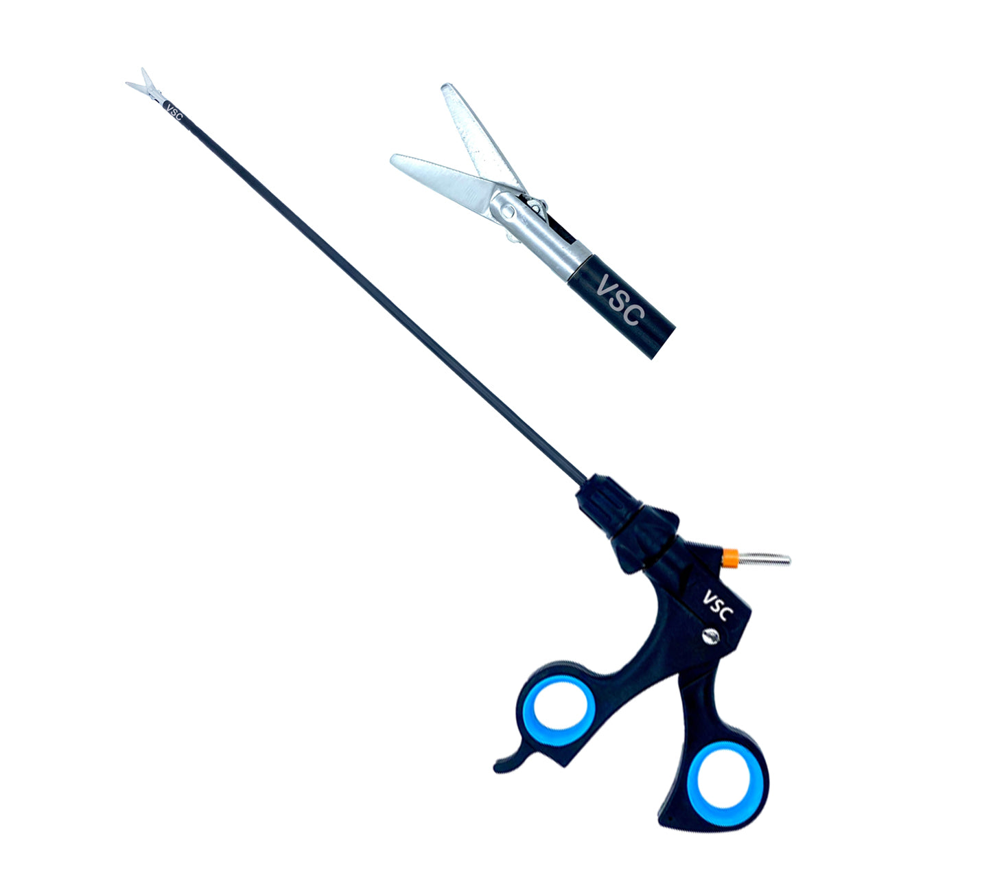 Vishal Surgical Co laparoscopic straight scissors, 5mm surgical instruments for minimally invasive procedures.