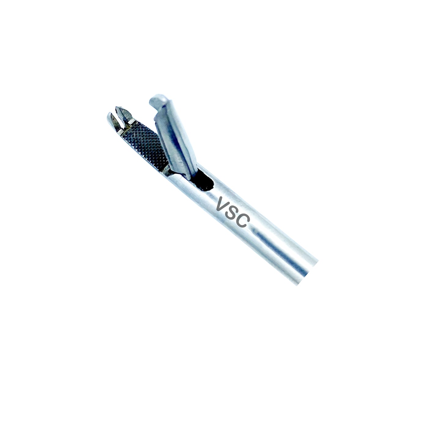 Vishal Surgical Co laparoscopic needle holder surgical instrument with 5mm jaws, used for precision suturing in minimally invasive surgery.