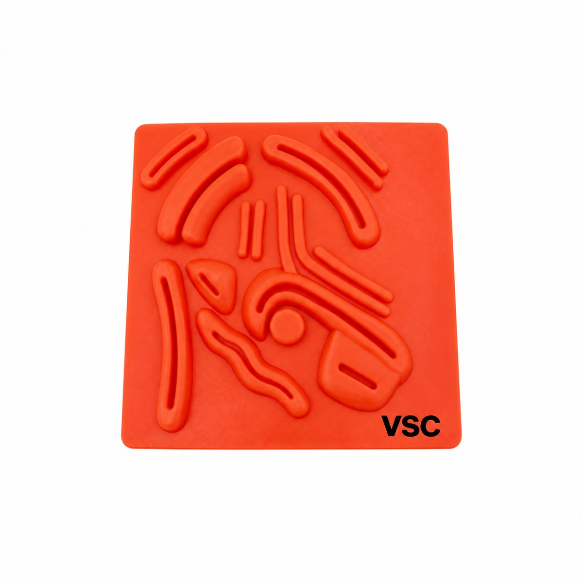 Red Variant: VSC red laparoscopic silicone suture practice pad with 17 pre-cut wounds for surgical training.