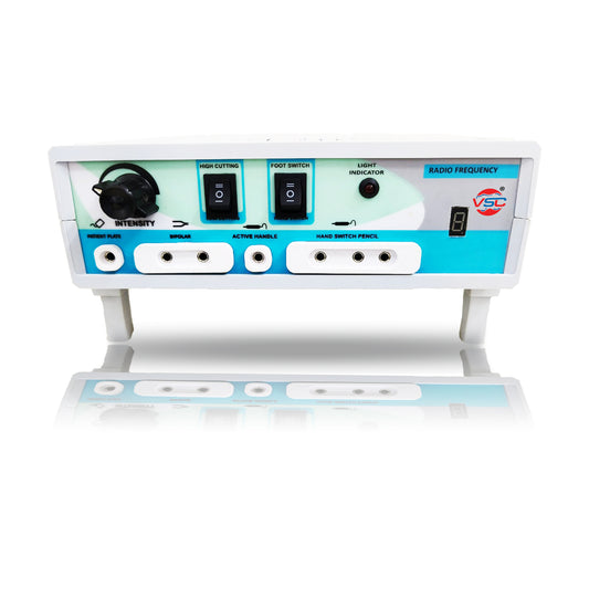 Radio Frequency RF Cautery Machine by Vishal Surgical Co, a medical electrocautery unit with control knobs and display screen.