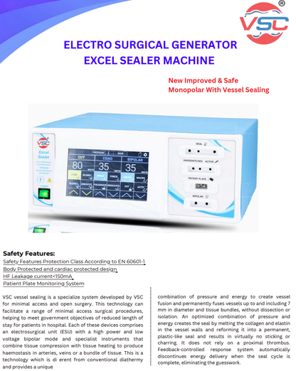 Vishal Surgical Co Vessel Sealing System 400W cautery machine with electrosurgical generator unit for surgical procedures.