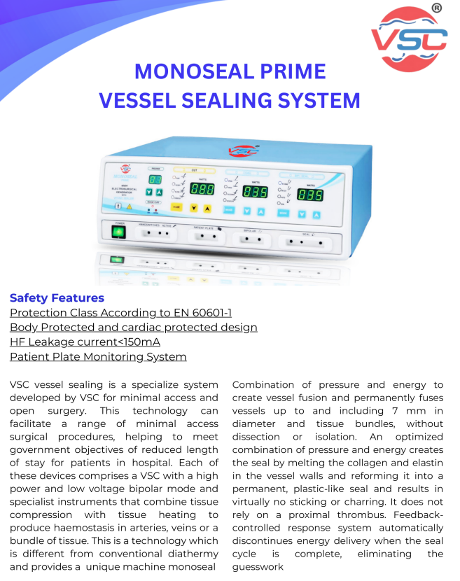 Vishal Surgical Co vessel sealing system 400W cautery machine with electrosurgical generator unit for precise surgical sealing.