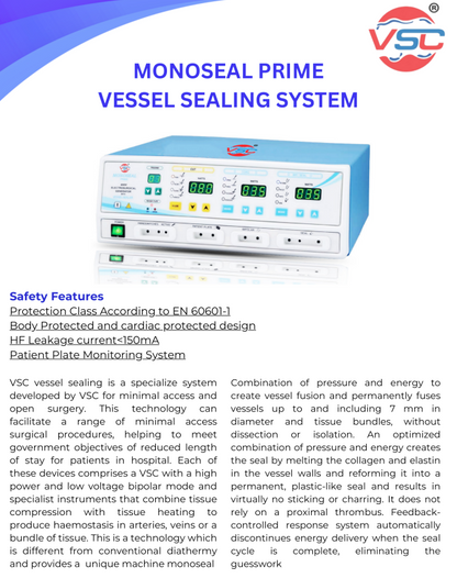 Vishal Surgical Co vessel sealing system 400W cautery machine with electrosurgical generator unit for precise surgical sealing.