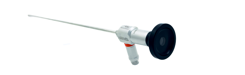 Vishal Surgical Co hysteroscope 2.9mm/4mm rigid endoscope for hysteroscopy procedure, showing the slender, precise instrument.