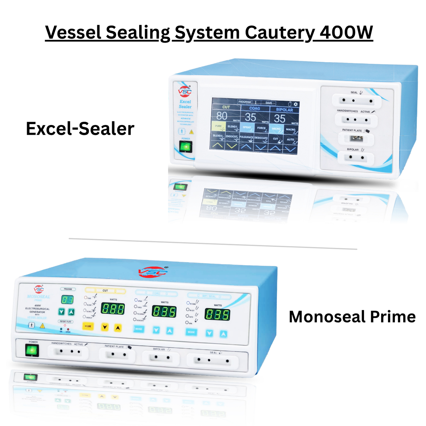 electrosurgical generator vessel sealing system monoseal prime digital excel sealer touchscreen cautery machine