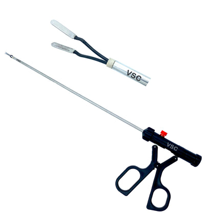 VSC Laparoscopic Bipolar X Handle Forceps Flat Jaw and Spiral Jaw Surgical Instrument