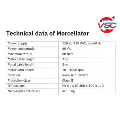 Laparoscopic Morcellator surgical device by Vishal Surgical Co used in gynecology procedures, shown in a clinical setting.